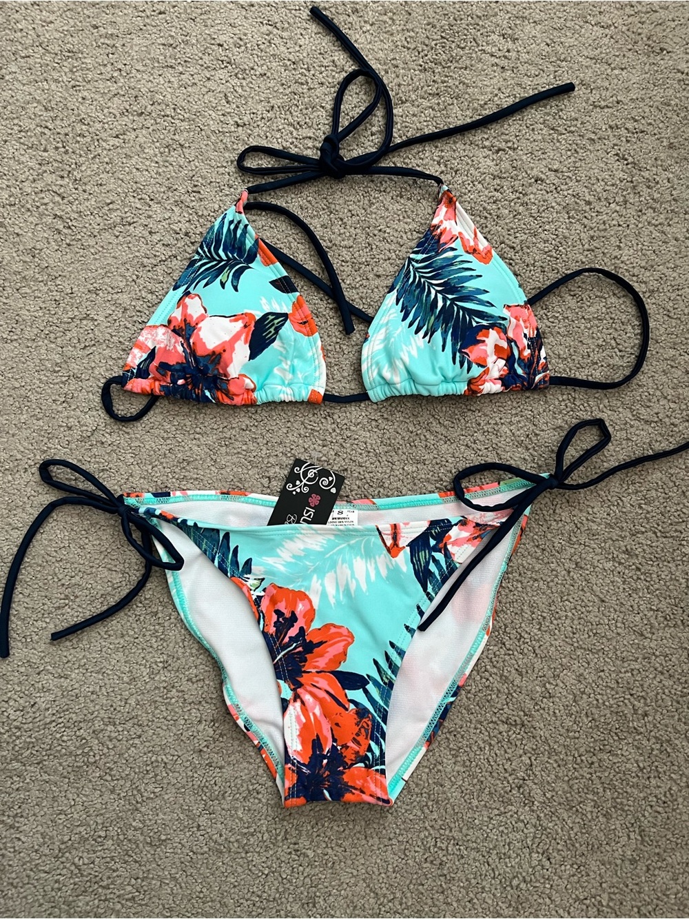 Tropical Floral Tie-Side Bikini